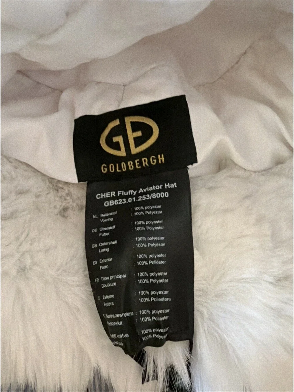 Goldbergh Cher Fluffy$300 White Aviator Hat